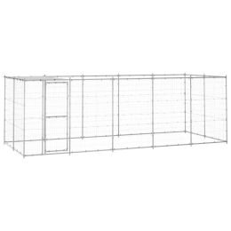 Outdoor Dog Kennel Galvanized Steel with Roof 130.2 ftÂ¬â‰¤