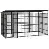 Outdoor Dog Kennel with Roof Steel 79.3 ftÂ¬â‰¤