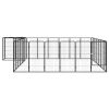 30-Panel Dog Playpen Black 19.7"x39.4" Powder-coated Steel