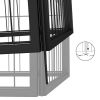 18-Panel Dog Playpen Black 19.7"x39.4" Powder-coated Steel