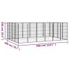 20-Panel Dog Playpen Black 19.7"x39.4" Powder-coated Steel