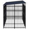 Outdoor Dog Kennel with Roof Steel 79.3 ftÂ¬â‰¤