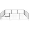 Dog Kennel Black 161.5 ftÂ² Steel