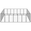 24-Panel Dog Playpen Black 19.7"x39.4" Powder-coated Steel