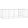 Outdoor Dog Kennel Galvanized Steel with Roof 130.2 ftÂ²