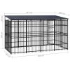 Outdoor Dog Kennel with Roof Steel 79.3 ftÂ¬â‰¤