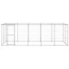 Outdoor Dog Kennel Galvanized Steel with Roof 130.2 ftÂ²