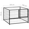 Dog Kennel Black 39.4"x39.4"x27.6" Steel