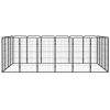 20-Panel Dog Playpen Black 19.7"x39.4" Powder-coated Steel