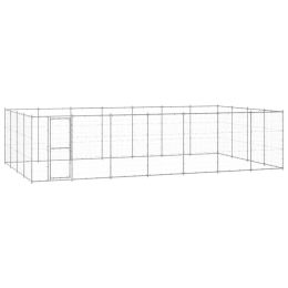 Outdoor Dog Kennel Galvanized Steel 364.7 ftÂ²