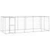 Outdoor Dog Kennel Galvanized Steel with Roof 130.2 ftÂ²