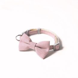 Pet Adjustable Bow Cat Collar (Color: pink)