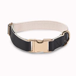 Pet Collar Metal Buckle High Quality All-match (Option: Deep Black Golden Necklace-S)