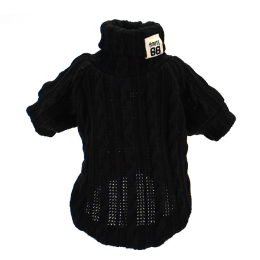 Pet Turtleneck Knitted Sweater Winter Dog Cat Keep Warm (Color: Black, size: XS)