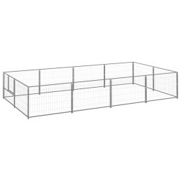 Dog Kennel Silver 86.1 ft. Steel (Color: Silver)