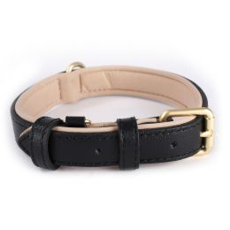 Lychee Pattern Dog Collar Diving Cotton Anti-strangulation (Option: Black-S)